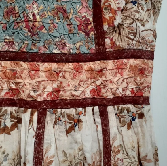 NEW W/O TAG Sundance Catalogue Sundance Outback Bloom Midi Patchwork Print Dress - Picture 4 of 12